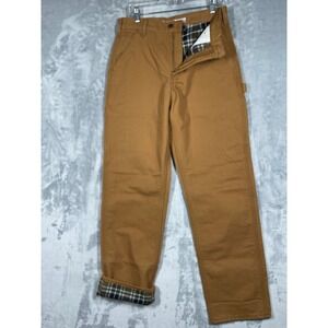 Carhartt Men B111-BRN Loose Straight Flannel Lined Duck Dungaree Brown 32x34 NEW
